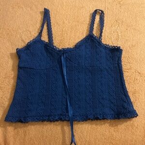 Source Unknown Royal Blue Lace Tank Camisole